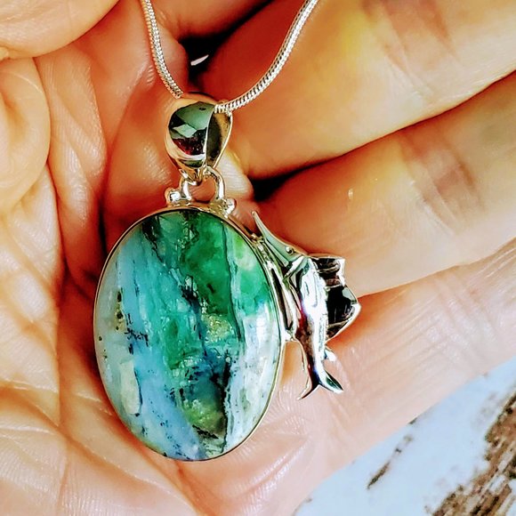 Gem Silica Swordfish Sterling Pendent - Picture 4 of 5